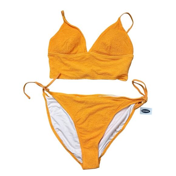 NWT Old Navy Orange Tie Bikini Tankini & Cheeky Bottom Set L/XL Swimsuit - Picture 2 of 10